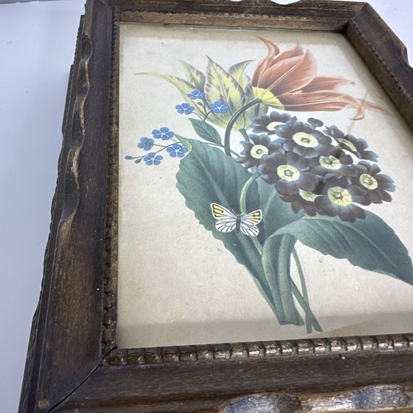Wooden‎ Botanical Antique Floral Vanity Box, Jewelry, Trinkets, Etc. - Picture 3 of 7